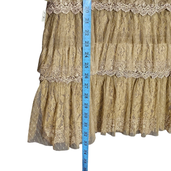 Mismash Y2K Lace Tiered Sleeveless Fairy Neutral Romantic Goth Mini Dress L - Picture 5 of 11